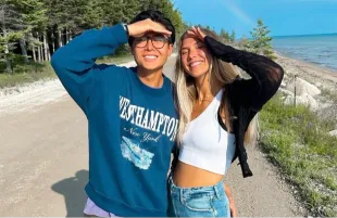 Derek Xiao and Claire Rehfuss  (Image via Instagram/@clairerehfuss)