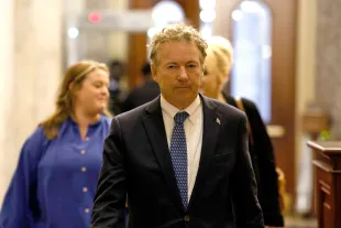 WASHINGTON, DC - SEPTEMBER 26: Sen. Rand Paul (R-KY) arrives to the U.S. Capitol Building on September 26, 2023 in Washington, DC. The U.S. Senate is working to write up separate legislation to fund the government ahead of the September 30th shutdown deadline, as legislation being drawn up by House Republicans is being stalled. (Photo by Anna Moneymaker/Getty Images)