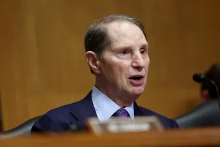 U.S. Sen. Ron Wyden (D-OR) participates in a Senate Finance Committee hearing with Health and Human Services (HHS) Secretary Xavier Becerra on March 22, 2023 in Washington, DC. (Photo by Kevin Dietsch/Getty Images)