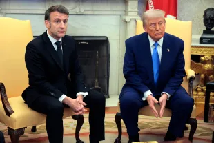WASHINGTON, DC - FEBRUARY 24: U.S. President Donald Trump meets with French President Emmanuel Macron in the Oval Office at the White House on February 24, 2025 in Washington, DC. Macron is meeting with Trump in Washington on the third anniversary of Russia’s full-scale military invasion of Ukraine. (Photo by Chip Somodevilla/Getty Images)