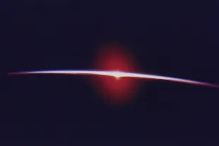Sunrise over the Earth's horizon, as seen from the Space Shuttle Columbia during NASA's STS-3 mission, March 1982. (Photo by Space Frontiers/Getty Images)