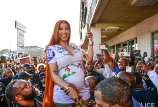Cardi B attends Cardi B "Am I The Drama" meet and greet at DBS Sounds on September 22, 2025 in Riverdale, Georgia. (Photo by Prince Williams/WireImage)