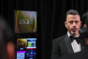 Hollywood, CA - March 10: Jimmy Kimmel back stage during the the 96th Annual Academy Awards in Dolby Theatre at Hollywood & Highland Center in Hollywood, CA, Sunday, March 10, 2024. (Robert Gauthier / Los Angeles Times via Getty Images)