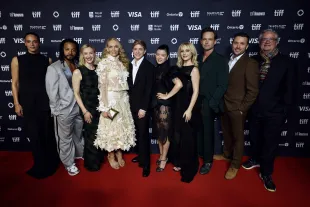 TORONTO, ONTARIO - SEPTEMBER 09: (L-R) Tattiawna Jones, Brandon Jay McLaren, Sarah Gadon, Toni Collette, Mae Martin, Sydney Topliffe, Alyvia Alyn Lind, Patrick J. Adams, Ryan Scott, and Mark McKinney attend the premiere of "Wayward" during the 2025 Toronto International Film Festival at TIFF Lightbox on September 09, 2025 in Toronto, Ontario. (Photo by Mathew Tsang/Getty Images)
