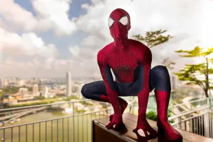Spider-Man explores Singapore during his time in town for "The Amazing Spider-Man 2" on March 27, 2014 in Singapore.  (Photo by Christopher Polk/Getty Images for Sony)