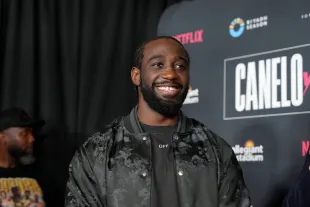 LAS VEGAS, NEVADA - SEPTEMBER 09: Terence Crawford attends Netflix's Canelo vs Crawford Grand Arrivals at Fontainebleau Las Vegas on September 09, 2025 in Las Vegas, Nevada.  (Photo by Candice Ward/Getty Images for Netflix)