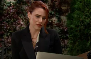 A still of Sally Spectra on a video chat with Jill Abbott (Image via YouTube / Y&R INSIDER)