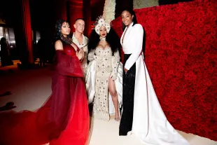 Nicki Minaj, Jeremy Scott, Cardi B, and Tiffany Haddish at The Metropolitan Museum of Art on May 7, 2018 in New York City.  (Photo by Kevin Tachman/Getty Images for Vogue)