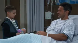 Nathan meets his son James (Image via ABC Network)