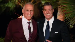 Mel Owens and Jesse Palmer (Image via Instagram @goldenbachelorabc)