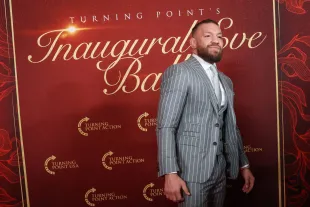 WASHINGTON, DC - JANUARY 19: Conor McGregor walks the red carpet at the Turning Point USA Inaugural-Eve Ball at the Salamander Hotel on January 19, 2025 in Washington, DC. (Photo by Samuel Corum/Getty Images)
