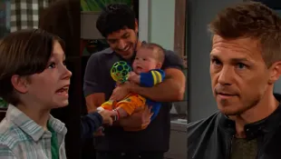 Thomas, Javi holding baby Tesoro and Jeremy (Image via YouTube - OfficialDaysofourLives)