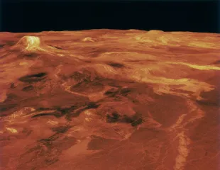 A computer simulation of the surface of the planet Venus, circa 1990. (Photo by Space Frontiers/Hulton Archive/Getty Images)