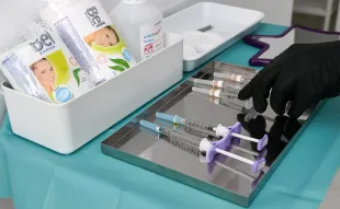 13 October 2021, Berlin: Syringes for beauty treatments are available at the cosmetic surgery Medicalthree on Kurfürstendamm. Photo: Jens Kalaene/dpa-Zentralbild/ZB (Photo by Jens Kalaene/picture alliance via Getty Images)