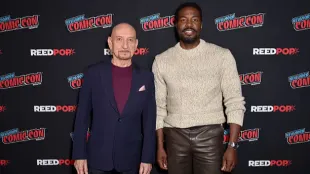 Yahya Abdul-Mateen II and Sir Ben Kingsley attend the Marvel Television and Marvel Animation Panel at New York Comic Con at Javits Center in New York, NY on October 11, 2025. (Photo by Bryan Bedder/Getty Images for Disney)