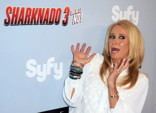 LOS ANGELES, CA - JULY 22:  Actress Kim Richards arrives for the premiere of the Asylum's "Sharknado 3: Oh Hell No!"  held at iPic Theaters on July 22, 2015 in Los Angeles, California.  (Photo by Albert L. Ortega/Getty Images)