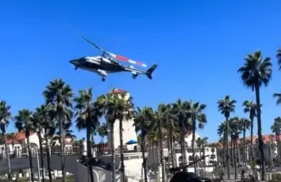 The helicopter crash in Huntington Beach, California (Image via Instagram/@everythingaboutcanada0)