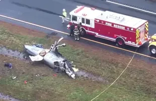 Socata TBM 700 fixed-wing airplane crash (Image via Instagram/@@Boston25News)