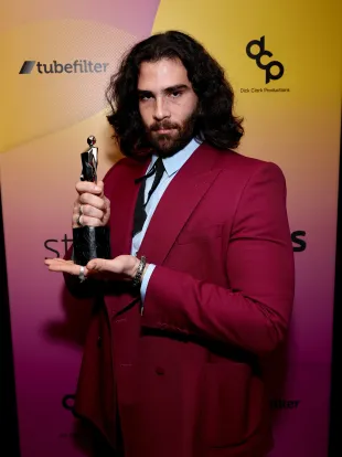 LOS ANGELES, CALIFORNIA - DECEMBER 04: Hasan Piker (HasanAbi) poses with an award during the 2022 YouTube Streamy Awards at the Beverly Hilton on December 04, 2022 in Los Angeles, California. (Photo by Matt Winkelmeyer/Getty Images for dick clark productions)