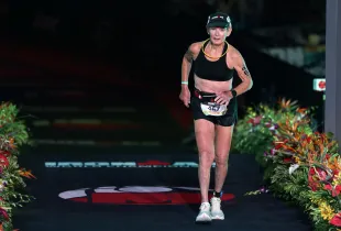 Natalie Grabow #467 of the United States completes the 2025 IRONMAN World Championship Women's Race on October 11, 2025 in Kailua Kona, Hawaii. (Photo by Ezra Shaw/Getty Images for IRONMAN)