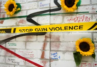 NEW YORK, NY - AUGUST 11:  A view of an art installation against gun violence at March For Our Lives 'Road To Change' & Life Camp Unity Celebration on August 11, 2018 in New York City.  (Photo by Noam Galai/Getty Images)