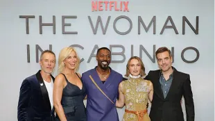 "The Woman In Cabin 10" Film Premiere LONDON, ENGLAND - SEPTEMBER 25: (L to R) Guy Pearce, Hannah Waddingham, David Ajala, Keira Knightley and Daniel Ings attend the premiere of "The Woman In Cabin 10" at BAFTA Piccadilly on September 25, 2025 in London, England. (Photo by Aimee Rose McGhee/Dave Benett/Getty Images for Netflix)