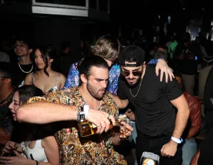 SAN DIEGO, CALIFORNIA - OCTOBER 07: (L-R) Valkyrae, HasanAbi, xQc and FaZe Nickmercs attend the FaZe Clan Presents...RGB: A Night On The Moon Party at Parq Nightclub on October 07, 2022 in San Diego, California. (Photo by Cassidy Sparrow/Getty Images for FaZe Clan)
