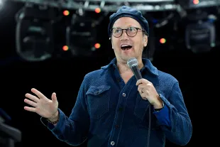 VENTURA, CALIFORNIA - AUGUST 28: Rob Schneider performs onstage during the 'Comedy in Your Car's' drive-In concert at Ventura County Fairgrounds and Event Center on August 28, 2020 in Ventura, California. Due to ongoing coronavirus social distance restrictions, drive-in concerts have become a popular way for fans to experience live music (Photo by Frazer Harrison/Getty Images)