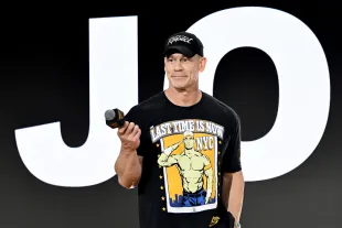 NEW YORK, NEW YORK - JUNE 21: John Cena speaks onstage during Fanatics Fest NYC 2025 at Javits Center on June 21, 2025 in New York City. (Photo by Slaven Vlasic/Getty Images)
