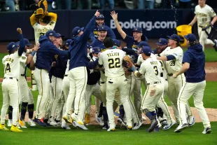 Brewers fan Shannon Kobylarczyk loses her job after insulting a Dodgers supporter. (Photo by Patrick McDermott/Getty Images)