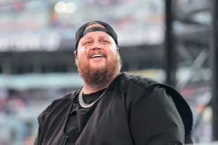 Jelly Roll performs during WWE SummerSlam 2024 at Cleveland Browns Stadium on August 3, 2024 in Cleveland, Ohio.  (Photo by WWE/Getty Images)