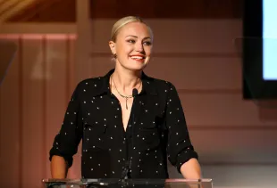 The Hunting Wives' Malin Akerman speaks onstage during the 'How VCs have Shaped Our World Today, Tomorrow and How' and 'How Entrepreneurs are Our New Rock Stars' panel (Image via Getty)