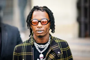 PARIS, FRANCE - JUNE 20:  Playboi Carti is seen, outside Off-White, during Paris Fashion Week - Menswear Spring-Summer 2019, on June 20, 2018 in Paris, France.  (Photo by Edward Berthelot/Getty Images)