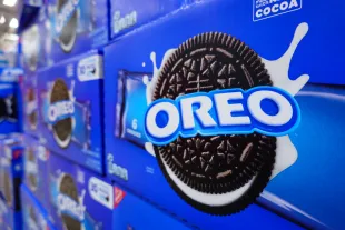 SAN DIEGO, CALIFORNIA - APRIL 27: Boxes of Nabisco Oreo cookies are stacked at a Costco Wholesale store on April 27, 2025 in San Diego, California. (Photo by Kevin Carter/Getty Images)