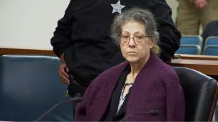 Susan Lorincz in court from the docufmentary The Perfect Neighbor. (Image via Netflix)