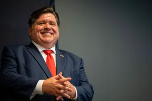 CHICAGO, ILLINOIS - JULY 25: Illinois Governor JB Pritzker smiles during a 2024 United States Secret Service Democratic National Convention security briefing on July 25, 2024 in Chicago, Illinois. Pritzker is among a small group of Democratic politicians who are reportedly being considered to join Vice President Kamala Harris on the Democratic ticket for the upcoming election.(Photo by Vincent Alban/Getty Images)
