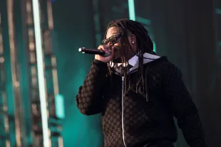 American rapper and record producer Lucki performs onstage during day 2 of Rolling Loud Miami at Hard Rock Stadium on December 14, 2024 in Miami Gardens, Florida. (Photo by Jason Koerner/Getty Images)
