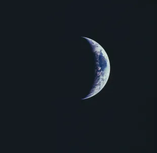One-third of the Earth's sphere illuminated, a portion of east Africa visible, photographed from the Apollo 11 spacecraft during its first lunar landing mission, 20th July 1969. Apollo 11 was the American spaceflight that first landed humans (Neil Armstrong and Buzz Aldrin) on the Moon. (Photo by Space Frontiers/Archive Photos/Hulton Archive/Getty Images)