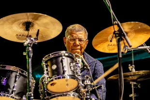 American Jazz musician Jack DeJohnette plays drums as he performs onstage, with the DeJohnette-Coltrane-Garrison Trio, during a Blue Note Jazz Festival concert at Central Park SummerStage, New York, New York, June 15, 2019. (Photo by Jack Vartoogian/Getty Images)