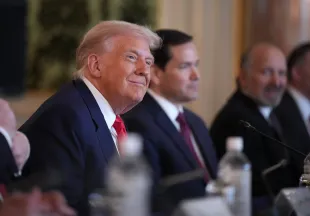 U.S. President Donald Trump looks on during a meeting with Japanese Prime Minister Sanae Takaichi at Akasaka Palace on October 28, 2025 in Tokyo, Japan. Trump is on a visit to Asia that takes in the ASEAN summit in Malaysia, followed by a trip to Japan and South Korea ahead of the APEC meetings. (Photo by Andrew Harnik/Getty Images)