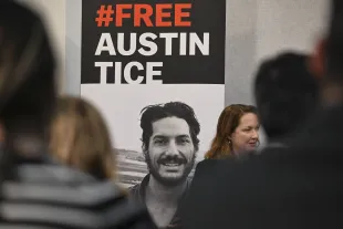 WASHINGTON D.C, UNITED STATES- MAY 2: Debra Tice who is the mother of Austin Tice speaks at the National Press Club during a press conference in Washington D.C., United States on May 2, 2023. (Photo by Celal Gunes/Anadolu Agency via Getty Images)