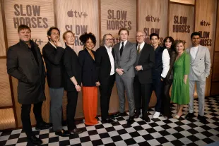 LONDON, ENGLAND - MARCH 30: Cast and Crew pose at the “Slow Horses” UK Premiere at Regent Street Cinema on March 30, 2022 in London, England. (Photo by Gareth Cattermole/Getty Images)
