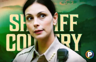 Morena Baccarin as Sheriff Mickey Fox on Sheriff Country season 1 [Custom cover edited by Primetimer. Original Image © CBS]