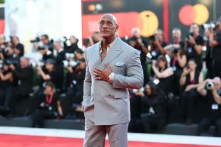 VENICE, ITALY - SEPTEMBER 01: Dwayne Johnson attends "The Smashing Machine" red carpet during the 82nd Venice International Film Festival on September 01, 2025 in Venice, Italy. (Photo by Pascal Le Segretain/Getty Images)