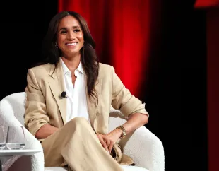 NEW YORK, NEW YORK - APRIL 23: Meghan, Duchess of Sussex speaks onstage during the 2025 TIME100 Summit at Jazz at Lincoln Center on April 23, 2025 in New York City.  (Photo by Jemal Countess/Getty Images for TIME)