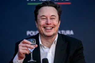 ROME, ITALY - DECEMBER 15: Elon Musk, chief executive officer of Tesla Inc and X (formerly Twitter) Ceo speaks at the Atreju political convention organized by Fratelli d'Italia (Brothers of Italy), on December 15, 2023 in Rome, Italy. Italian Prime Minister Giorgia Meloni's right-wing political party organised a four-day political festival in the Italian capital. (Photo by Antonio Masiello/Getty Images)