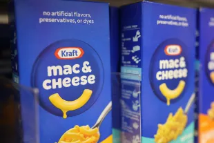NEW YORK, NEW YORK - NOVEMBER 15: Kraft Mac & Cheese products are seen on a shelf at a Target store on November 15, 2024 in the Flatbush neighborhood of the Brooklyn borough in New York City. A federal judge announced that Kraft Heinz has to face a proposed nationwide class action lawsuit alleging that the company defrauded customers by claiming its Kraft macaroni and cheese, one of its best-known products, contains no artificial preservatives. (Photo by Michael M. Santiago/Getty Images)