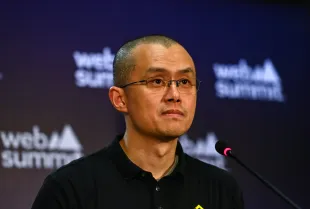 Changpeng Zhao, Co-Founder & CEO, Binance, at Media Village during day one of Web Summit 2022 at the Altice Arena in Lisbon, Portugal. (Photo By Ben McShane/Sportsfile for Web Summit via Getty Images)