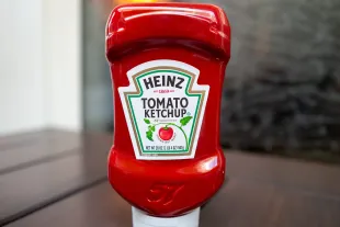 Close-up of a container of Heinz ketchup, Lafayette, California, October 4, 2024. (Photo by Smith Collection/Gado/Getty Images)