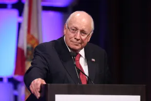 ORLANDO, FL - NOVEMBER 12:  Former Vice President Dick Cheney speaks at the Sunshine Summit opening dinner at Disney's Contemporary Resort on November 12, 2015 in Orlando, Florida.The dinner is the kick-off of a three-day event that will draw thousands of Republicans, mostly to hear live speeches from all the GOP presidential candidates on Friday and Saturday.  (Photo by Tom Benitez - Pool/Getty Images)